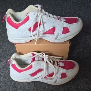 White and Pink Athletic Sneakers  Sz 9 Womens.